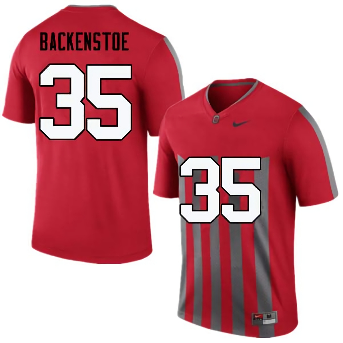 Alex Backenstoe Ohio State Buckeyes Men's NCAA #35 Nike Throwback Red College Stitched Football Jersey USP5756FE